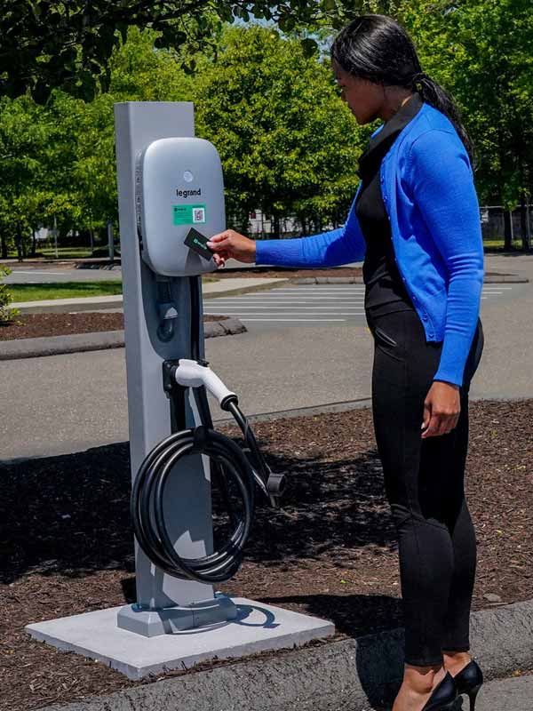 Fast EV charging pedestal install